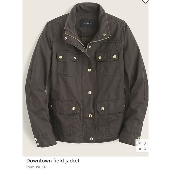 J. Crew Womens Downtown Field Jacket Size XS Army Green Utility Wax Canvas - Picture 12 of 14